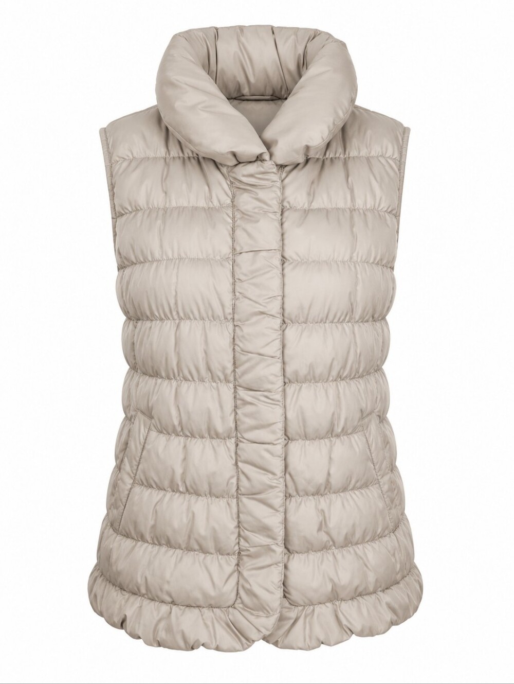 COLDWATER CREEK | Beige Tan Down Feather Full Zip Quilted Puffer Vest | M